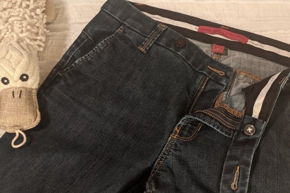 Size 6S (28" inseam) Banana Republic Blue Mid Rise Wide Leg Trouser Jeans - Picture 8 of 11